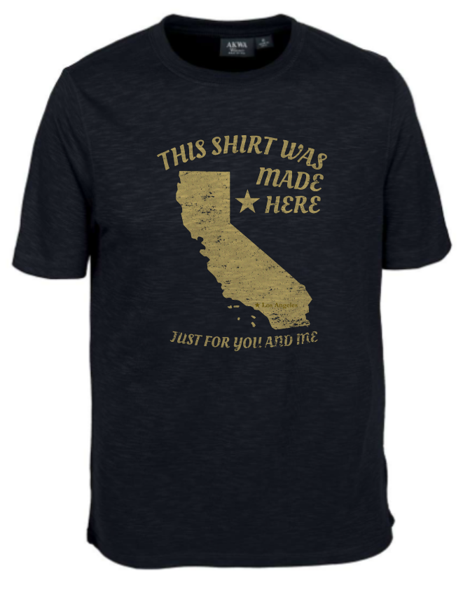 Distressed Made Here California Tee LA CA Map - Made in USA