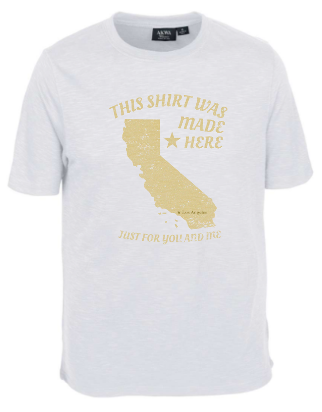 Distressed Made Here California Tee LA CA Map - Made in USA