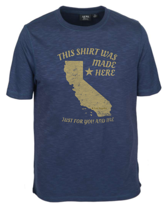 Distressed Made Here California Tee LA CA Map - Made in USA